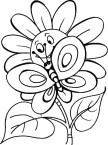 Flower n butterfly pose with smile coloring pages | Download Free ...