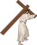 Jesus with his cross clipart